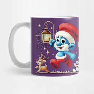 Christmas Santa with Lamp v Mug